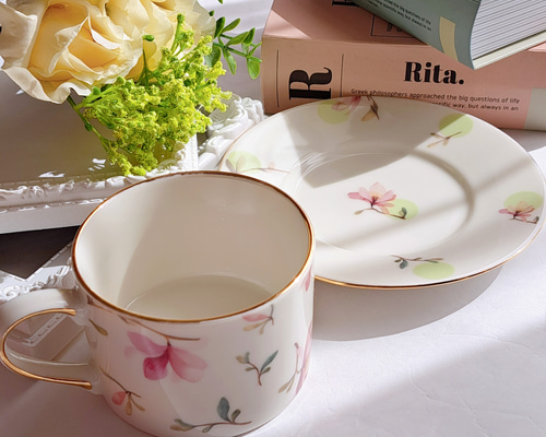カップアンドソーサー おしゃれ 大人可愛い 母の日 還暦祝い お花