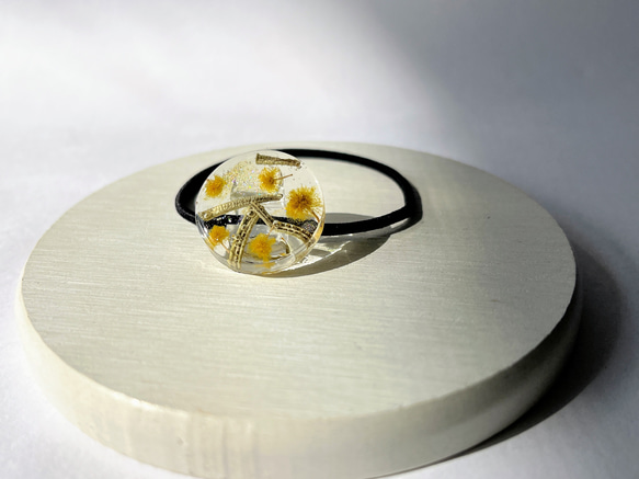 ミモザとローズマリーのヘアゴム(20mm) / レジン / ドライフラワー