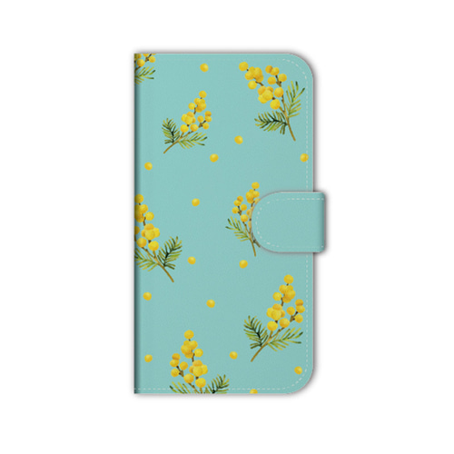 ミモザ スマホケース 手帳型 カバー iphone17 16 15 SE galaxy ほぼ全