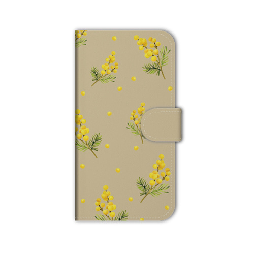 ミモザ スマホケース 手帳型 カバー iphone17 16 15 SE galaxy ほぼ全