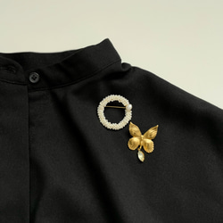 [儀式/正式/分層]捷克種子珠和淡水珍珠戒指胸針/簡約/優雅/單調 第15張的照片