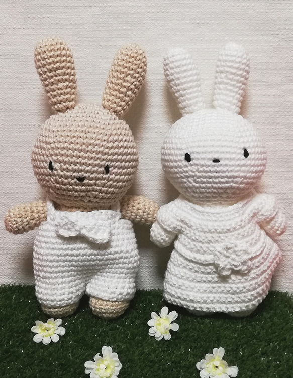 ☆ハンドメイド編みぐるみうさぎちゃんキ☆ーホルダー☆青色