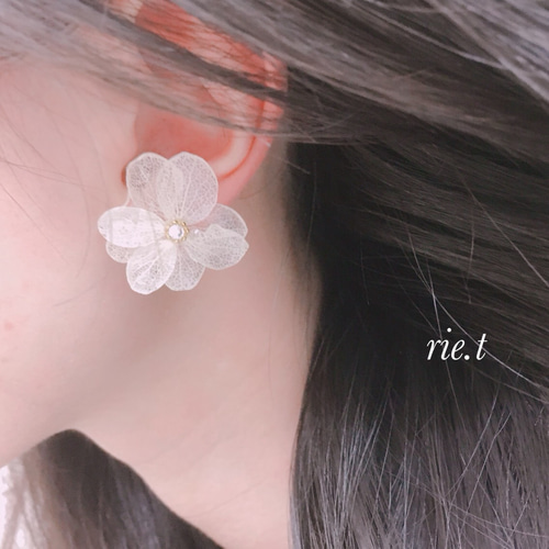 rie.t】本物のあじさい♡ピアスorイヤリング イヤリング 