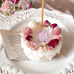 お誕生日　記念日に♪ アロマドリップケーキキャンドル　ローズ　Lサイズ 3枚目の画像