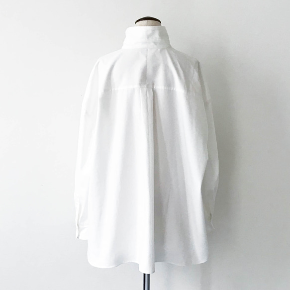 コエリブラウスPart2 ＜衿を立てて着るオーバーサイズ白シャツ＞ ～オックスフォード白～ 5枚目の画像