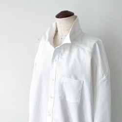 コエリブラウスPart2 ＜衿を立てて着るオーバーサイズ白シャツ＞ ～オックスフォード白～ 3枚目の画像