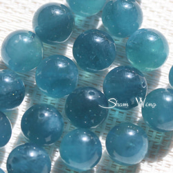 高品質✨透明感×濃色✨ふわもこアクアマリン✨ 天然石✿高品質濃い色アクアマリン約10.5～10.8mm☆2粒 天然石 天然石