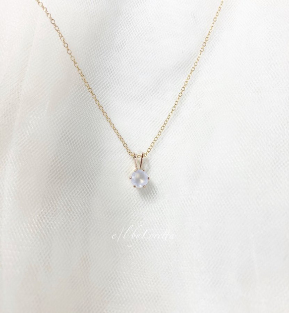 カルセドニー 14kgf necklace & pierce SET 4枚目の画像