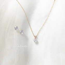 カルセドニー 14kgf necklace & pierce SET 1枚目の画像