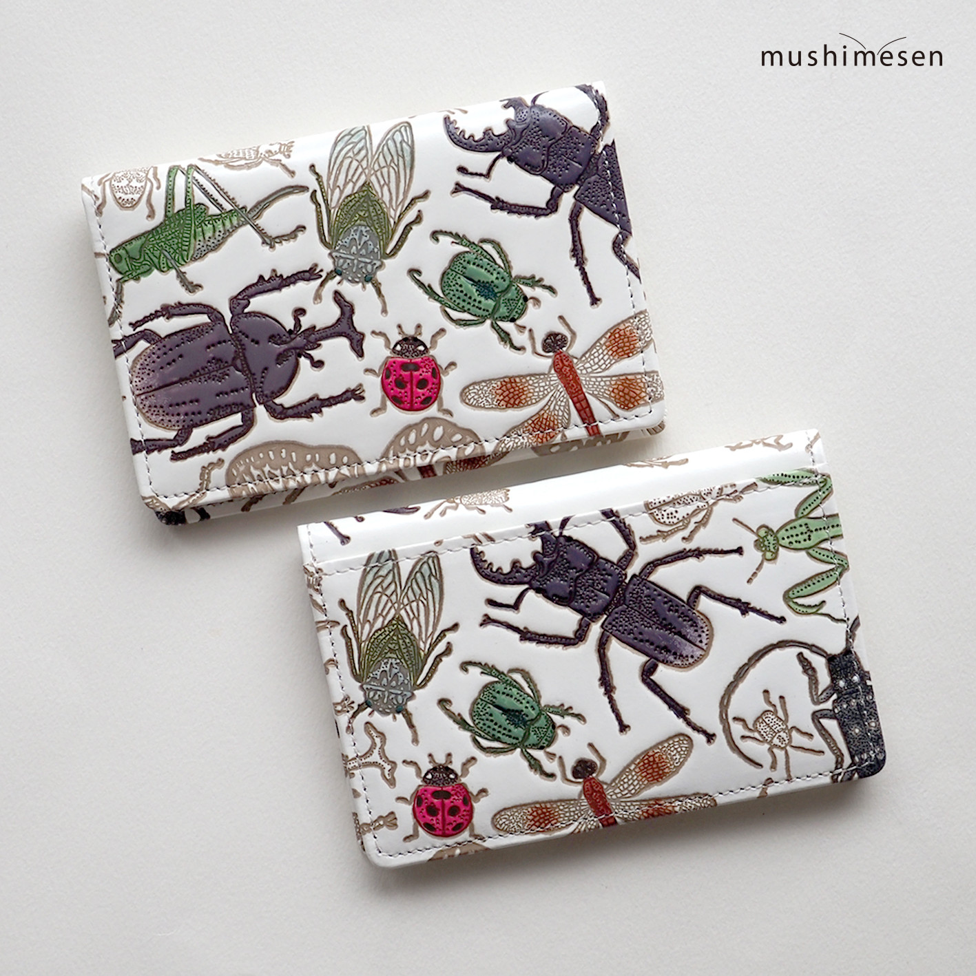 【入荷しました】文庫革「日本の昆虫シリーズ」両面名刺入れ・パスカードケース（スペシャル彩色）