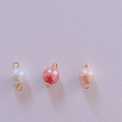 【１０個】真珠　パール　コネクター　チャーム　パーツ　DIY アクセサリー　手芸　素材　ピアス　イヤリング 2枚目の画像