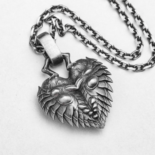 シルバーペンダント スカラベペンダント、ワームハートシルバーペンダント、ハートの