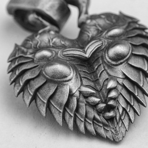 スカラベペンダント、ワームハートシルバーペンダント、ハートの