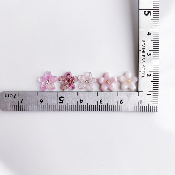 花曇桜＊さくらとスワロのミニピアス／イヤリング 7枚目の画像