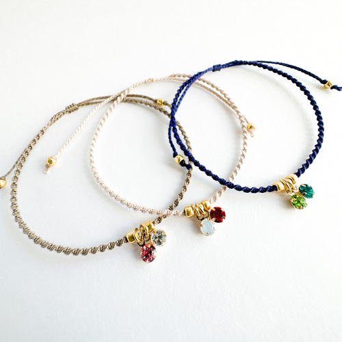 選べる2人の誕生石ブレスレット * 肩寄せる2人 * ギフト