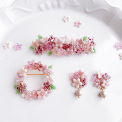 花曇桜＊さくらとスワロのパールが揺れるピアス／イヤリング 9枚目の画像