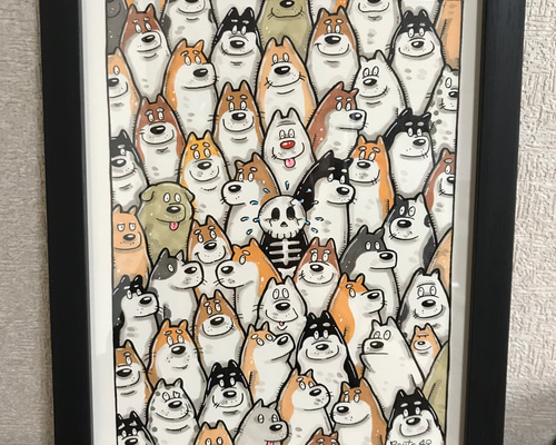 そのコと犬たち』 アート 犬 柴犬 イラスト 原画 イラスト yoc 通販
