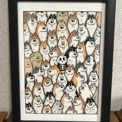 そのコと犬たち』 アート 犬 柴犬 イラスト 原画 イラスト yoc 通販