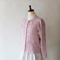 春秋季節の変わり目のカーディガンースモーキーピンク 5枚目の画像