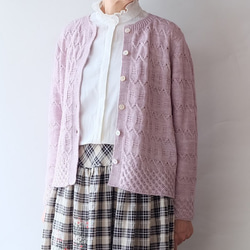 春秋季節の変わり目のカーディガンースモーキーピンク 2枚目の画像