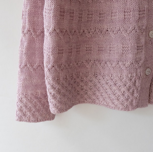 春秋季節の変わり目のカーディガンースモーキーピンク 8枚目の画像