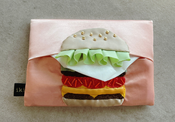ハンバーガー×ポケットティッシュケース(ピンク) 5枚目の画像
