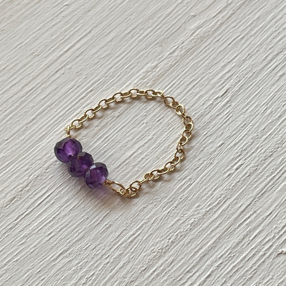 14kgf鏈環（環）♡紫水晶 第1張的照片