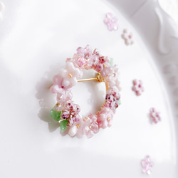 花曇桜＊さくらとスワロのブローチ／コサージュ 5枚目の画像