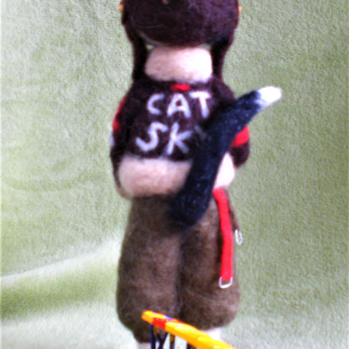 羊毛フェルト☆飛行機乗りのハチワレ猫くん☆ 羊毛フェルト ane 通販