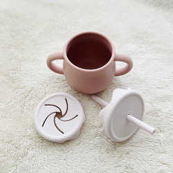 【セット】3way cup × くまさんストラップ　シリコンスナックカップ　ストローマグ　くまさん　出産祝い 12枚目の画像