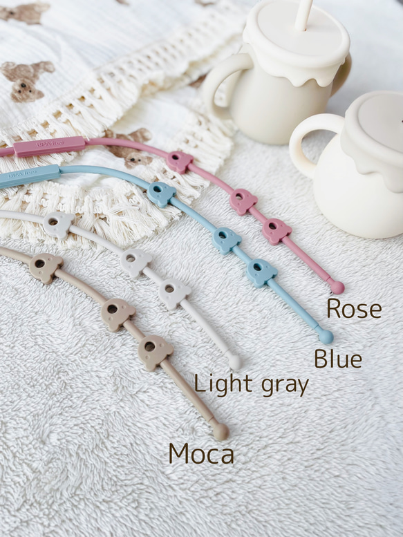 【セット】3way cup × くまさんストラップ　シリコンスナックカップ　ストローマグ　くまさん　出産祝い 4枚目の画像