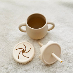 【セット】3way cup × くまさんストラップ　シリコンスナックカップ　ストローマグ　くまさん　出産祝い 14枚目の画像