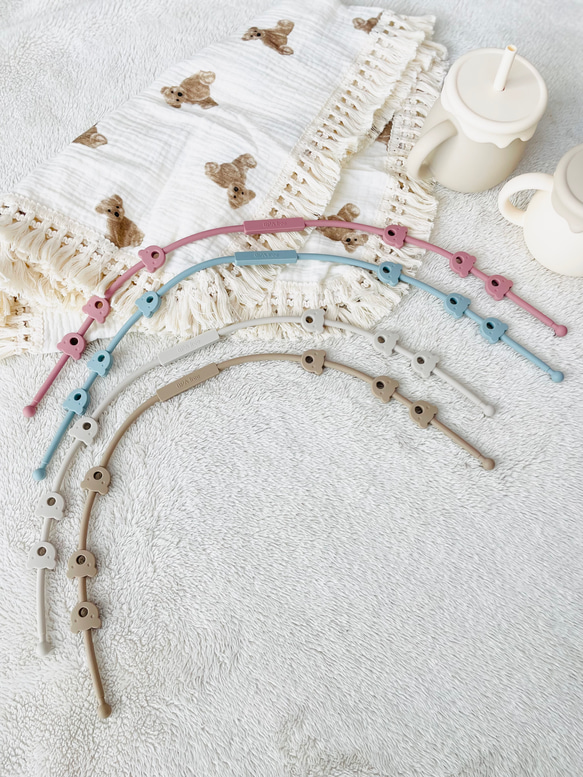 【セット】3way cup × くまさんストラップ　シリコンスナックカップ　ストローマグ　くまさん　出産祝い 9枚目の画像