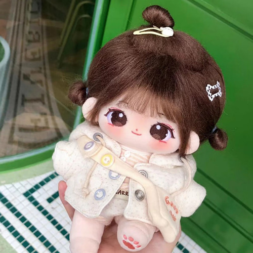 20cmぬいぐるみ 着せ替えぬいぐるみ かわいい 茶色髪の少女 骨格