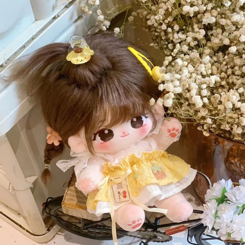 20cmぬいぐるみ 着せ替えぬいぐるみ かわいい 茶色髪の少女 骨格