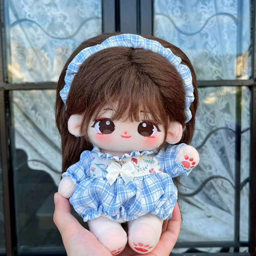 20cmぬいぐるみ 着せ替えぬいぐるみ かわいい 茶色髪の少女 骨格