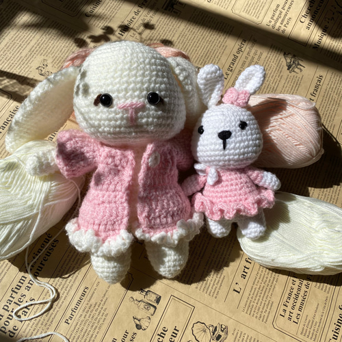 ハンドメイド 編みぐるみ ウサギちゃん あみぐるみ 美咲Crochet 通販