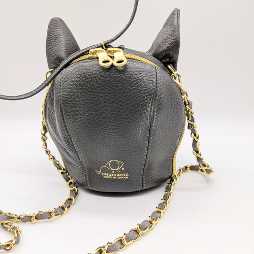 CHIGRACCI Ture-tette「猫おつむ」グレー 日本製リアルレザー 猫 CHIGRACCI Ture-tette「猫おつむ」グレー 日本製リアルレザー 猫