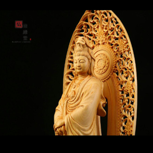 仏像‥木彫観音立像‥仏教美術 Amazon｜木彫り 仏像 【観音 様】 仏教美術品 観音像彫刻 観世音菩薩