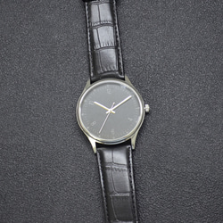 簡約手錶 大錶盤 數字 黑色錶面 男裝錶 全球免運 第5張的照片