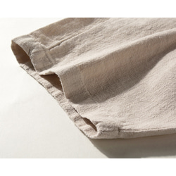 綿麻パンツ　中厚ロングパンツ　個性裾デザイン　ゆとりパンツ　ゴムウエスト　ベージュ　 S-LサイズL150BE 7枚目の画像