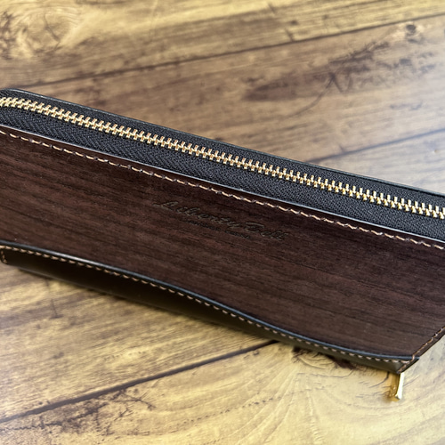 【リアルウッド天然木】ラウンドファスナーロングウォレット【栃木レザー】 リアルウッド天然木】ラウンドファスナーロングウォレット【栃木レザー】