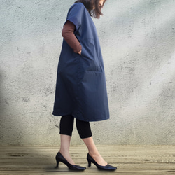 PSNY 套頭裙&amp;連身裙，深藍色手拿包，一件一件就能決定的衣服，穿上就行，日本製造 AP23 第2張的照片