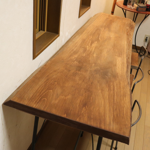厚47奥行きワイド激安目玉品w1770 一枚板国産ヒノキ カウンター 
