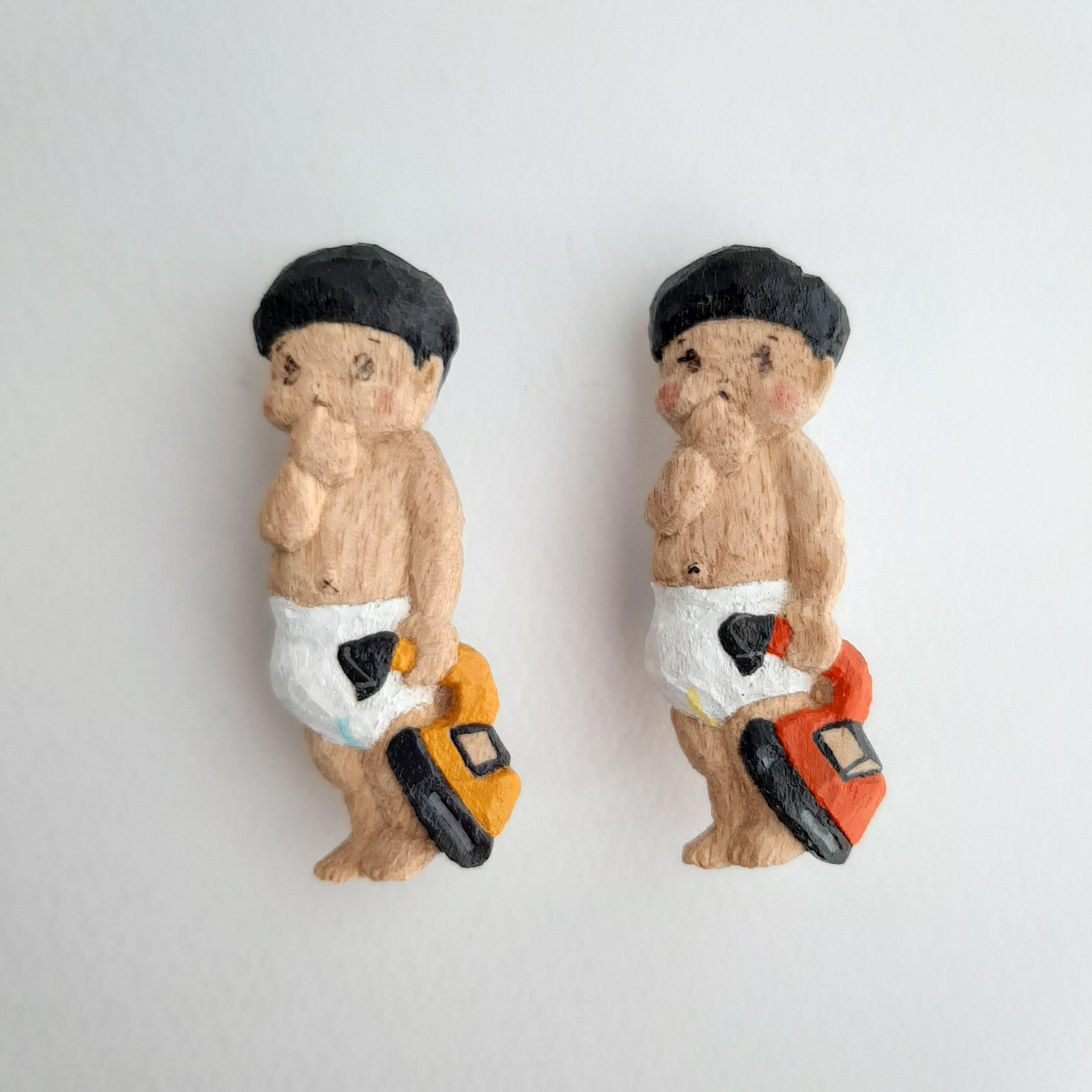 ブローチ [ショベルカーと男の子]