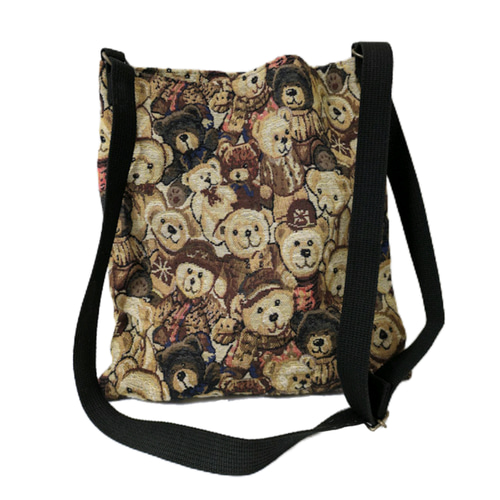 ビギナークリエイター価格】ゴブラン織のクマちゃんショルダーバッグ