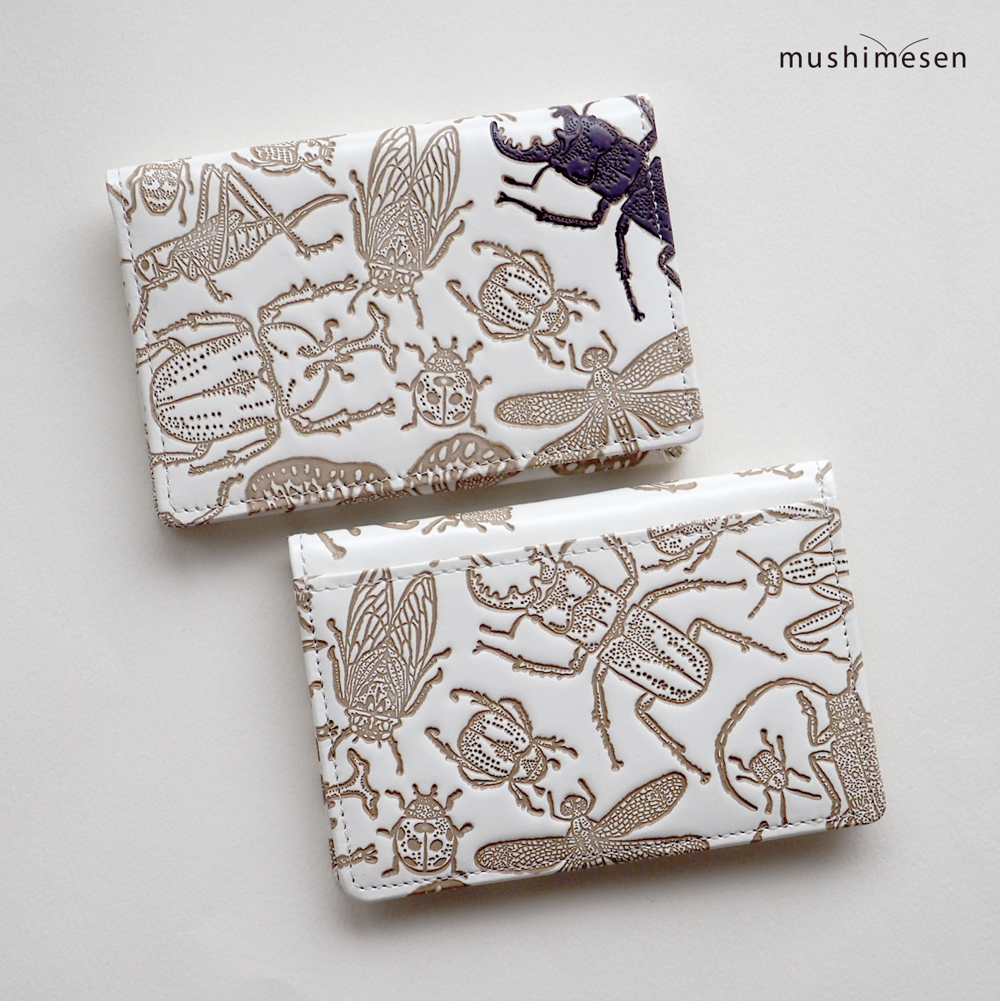 【入荷しました】文庫革「日本の昆虫シリーズ」両面名刺入れ・パスカードケース（ミヤマクワガタ）