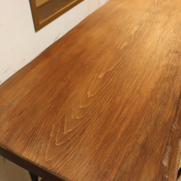 厚60激安目玉品w1865 一枚板ヒノキカウンターテーブル カフェダイニングテーブル　　店舗什器　アンティーク風 3枚目の画像