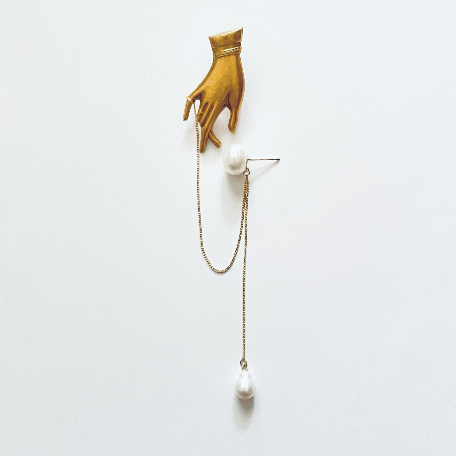 ヴィンテージハンドモチーフ ピアスカフ