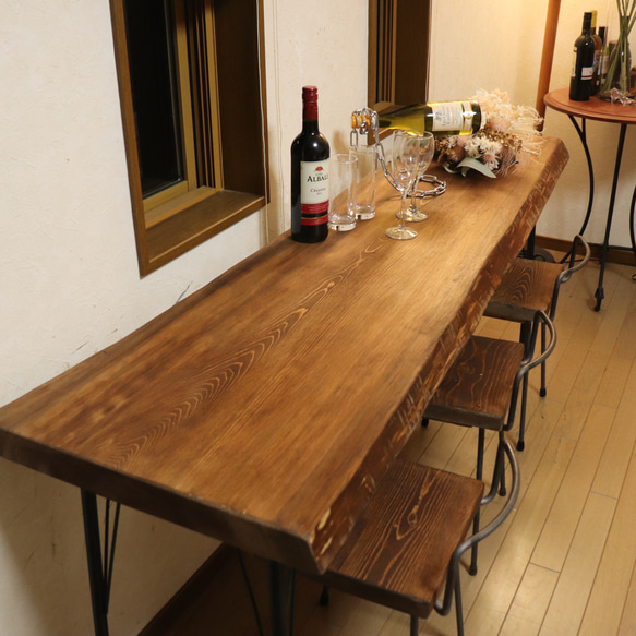 カウンターテーブル　ダイニングテーブル　180 アンティーク　木材 アンティーク風 ダイニングテーブル 180×70㎝ 【 EB